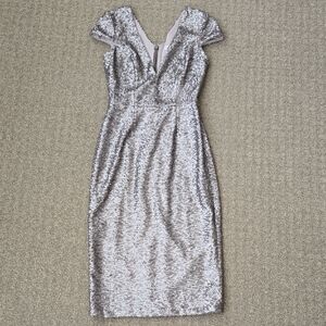 Dress the Population Silver Midi Dress